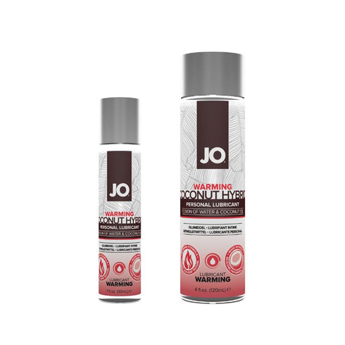 Lubricante híbrido sin silicona JO con calentamiento de coco